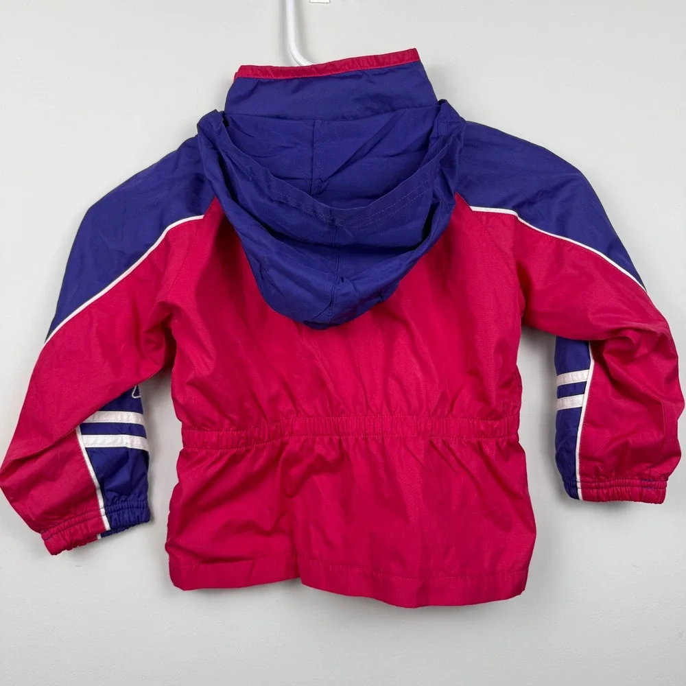 Reebok Windbreaker Jacket Kids 4T Pink Purple Vintage Retro‎ 90s Sporty Hooded